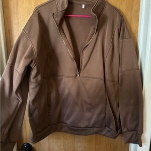 Women’s Brown Half-Zip Sweater